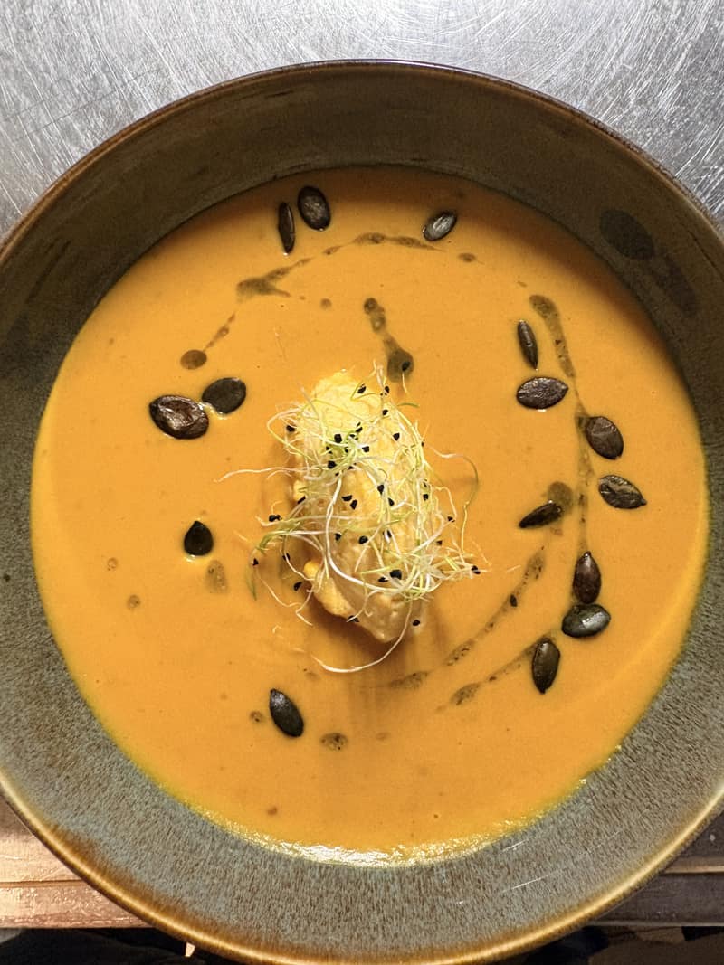 Velouté de potimarron aux graines de courge